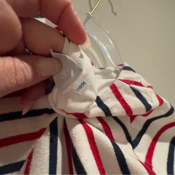 Petit Bateau Vertical Striped Kids Dress Red, Blue, and White Size 4 ANS - Picture 4 of 10